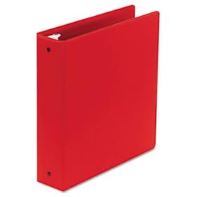 Basic Vinyl Round Ring Binder, 2 Capacity, Red