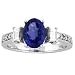 14k White Gold Oval Tanzanite and Diamond Ring 1.96 TCW
