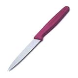 3 1/4 Wavy Edge Paring Knife with Red Handle (13-0091)