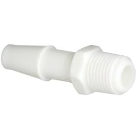 Value Plastics 1860-1  1/8-27 NPT Thread with 7/16" Hex to Classic Series Barb, 1/4" (6.4 mm) ID Tubing, White Nylon, (25-Pack)