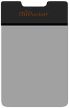 Mibutton APP00108 MiPocket Adhesive Fabric Pocket for Most Smartphones and Tablets - Retail Packaging - Silver