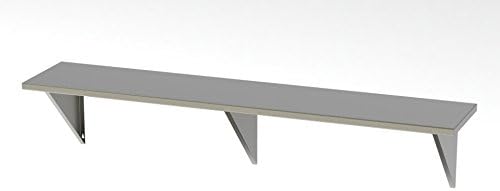 Stainless Supply 304 Stainless Steel Fixed Shelf - Solid (Various Sizes Available; See Drop Down Menu) - Selected Size: (12"x96")