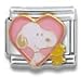 Jewelry : Clearly Charming Snoopy & Woodstock in Heart Peanuts Italian Charm Dog Animal Theme Bracelet Link
