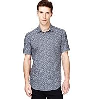 Autograph Luxury Pure Cotton Leaf Print Shirt