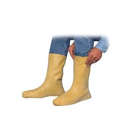 Yellow, Strech-Latex Nuke Over The Shoe Bootie, Size Medium