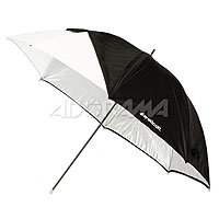 45" Optical White Satin Umbrella with removable black cover