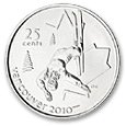25-cent Freestyle Skiing Vancouver 2010 Olympic 2008 Circulation Coin