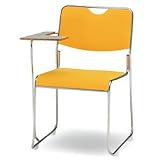 【オフィス家具-TOKIO】【FSC-25STL】ミーティングチェア　ステンレス脚テーブル付きタイプ　（ビニールレザー） ［ワイン］