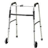 Drive Medical Deluxe Folding Walker for Adult One Button with 5 Inches Wheels -1 Ea