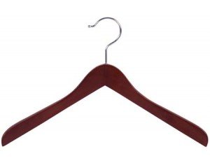 Wooden Curved Coat Hangers Walnut Finish Box of 24