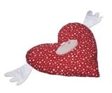Kids Room Heart Shaped Pillow Cushion Pink Embroidered Motifs