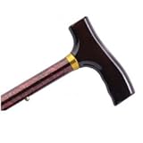 Folding Cane - Red Marble. This Walking Stick Cane has push button height adjustment and a weight capacity of 250 lbs. Comfortable Fritz Handle for arthritis sufferers.