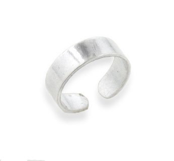 Sterling Silver Smooth Classic Plain Band Toe Ring