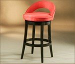Urbana UB225 Swivel Counter Stool - Feher Black with Red Microfiber