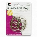 Charles Leonard Rings - Loose Leaf - 1 Diameter - 5/Card, 65016