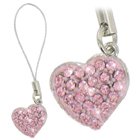 Review Kondor  / Universal Beautiful Pink Enamel Heart with Pink Crystal Dangly (Pink)