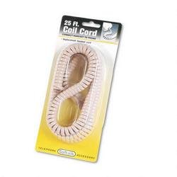 Modular Telephone Handset Coil Cord, Modular Plug at Both Ends, 25', Beige SOF42260