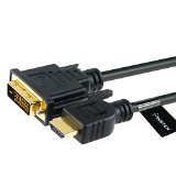 eforCity 352504 HDMI to DVI Cable M/M, 6-Feet/1.8 M, Black