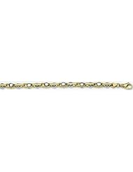 6mm Fancy Two Tone Gold Link Bracelet 7"