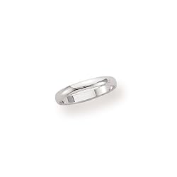Women's 10k White Gold 3mm Traditional Wedding Band Ring, Size 4