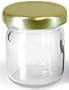SALE: Set of 12 - -" ULTRA BREAK-RESISTANT" 1.5-2 ounce round- Treated by HercuGlass to be the strongest glass jars you can buy. Less expensive than our HercuGlass treated Ball jars.