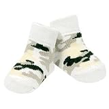 Elegant Baby Tan & Black Camouflage Booties Socks Newborn - 6months