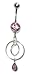 Dual Circle Belly Button Ring with Bling
