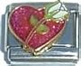 Clearly Charming Red Heart with White Rose Italian Charm Bracelet Link