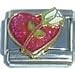 Clearly Charming Red Heart with White Rose Italian Charm Bracelet Link