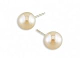 14K 7-7.5mm golden akoya cultured pearl earrings