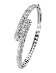 Diamond Bangle Bracelet 14K White 3 Cttw 64208