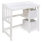 Badger Basket Changing Table with Desk- White