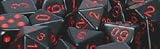 CHESSEX 26218 - 10er-Würfelset W10 (0 bis 9) opak Schwarz/rot