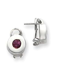 Sterling Silver Pink Tourmaline Round Earrings QE2860"