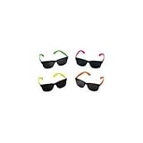 6 Neon Sunglasses Hip Hop 80's Shades Glasses