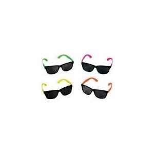 6 Neon Sunglasses Hip Hop 80's Shades Glasses