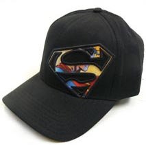  Superman Logo Under Bill Print Skate Fitted Baseball Hat