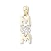 9ct Yellow Gold 0.0099ct Diamond Mum Pendant with 18 inch chain