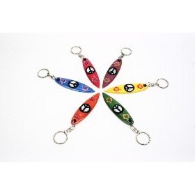 Surfboard Peace Keychain-Assorted Colors
