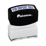 Universal Pre-Inked "FOR DEPOSIT ONLY" Message Stamp, 9/16 x 1 11/16, Blue (UNV10056) Category: Pre-Inked Stamps