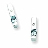 Sterling Silver White Ice .02ct. Diamond and Blue Topaz Earrings