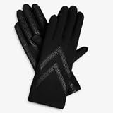 Isotoner Womens Spandex Gloves - Knit Lined, Black