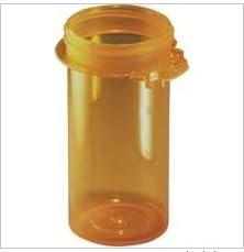 1-Clic Clear-Vu Amber Plastic Vials, 60 Dram, 50 Count