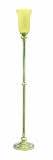 House Of Troy N600-AB Newport Collection 74-3/4-Inch Portable Torchiere Antique Brass with Amber Glass Shade