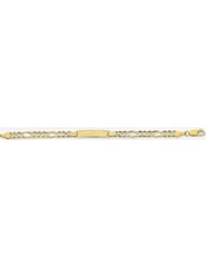 14k Concave Figaro Baby ID Bracelet 6.0"