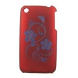 【iPhone3G用】ハードプラスチックケース【蝶－光沢レッド】の画像