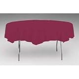 Burgundy Red Round Paper Tablecover (Single)