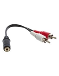 2 x RCA Male, 1 x 3.5mm Stereo Female, Y-Cable 6-Inch