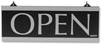 3 Pack Century Series Reversible Open/Closed Sign, w/Suction Mount, 13 x 5, Black by US STAMP (Catalog Category: Furniture & Accessories / Signs)
