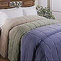 MARRIKAS MICROFIBER All Down TWIN Size BLUE Reversable Comforter, TWIN, BLUE